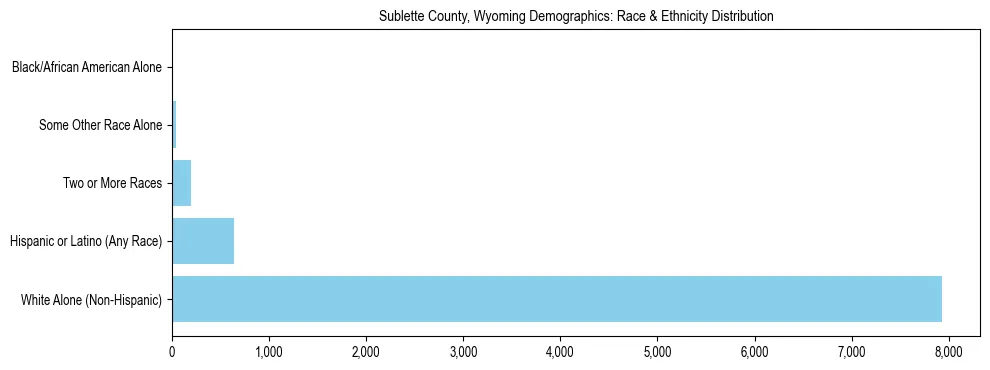 Race and Ethnicity Distribution Chart for Sublette County, Wyoming