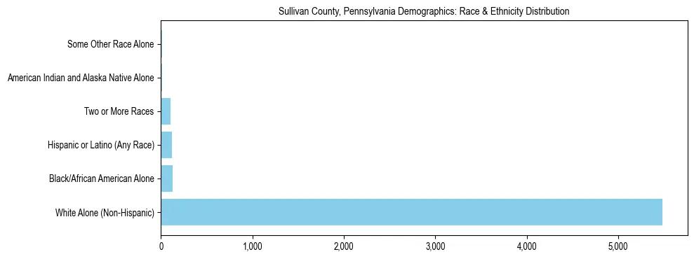 Race and Ethnicity Distribution Chart for Sullivan County, Pennsylvania
