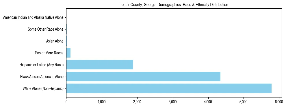 Race and Ethnicity Distribution Chart for Telfair County, Georgia