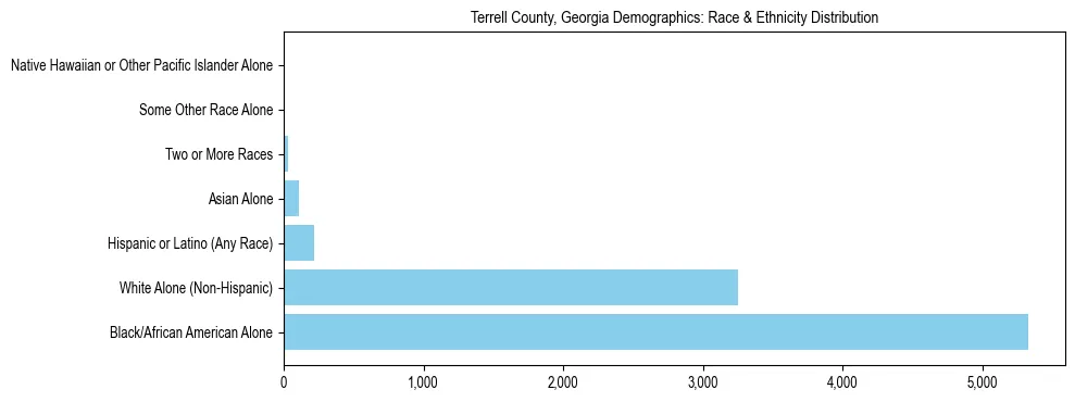 Race and Ethnicity Distribution Chart for Terrell County, Georgia