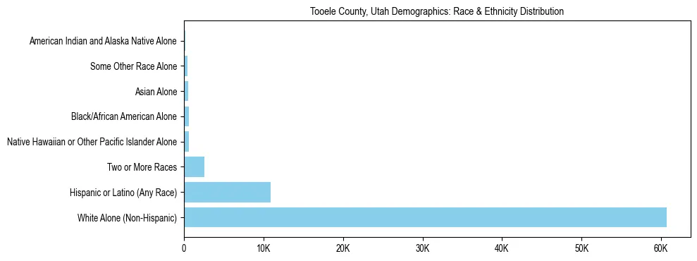 Race and Ethnicity Distribution Chart for Tooele County, Utah