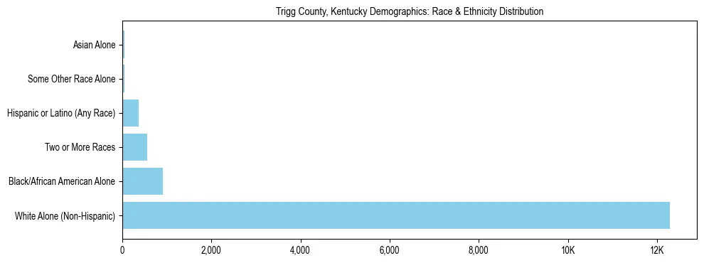 Race and Ethnicity Distribution Chart for Trigg County, Kentucky