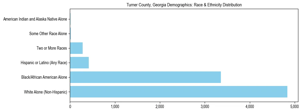 Race and Ethnicity Distribution Chart for Turner County, Georgia
