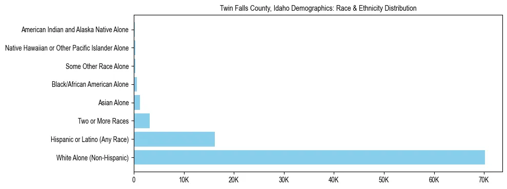 Race and Ethnicity Distribution Chart for Twin Falls County, Idaho