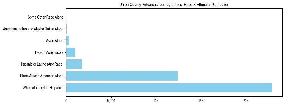 Race and Ethnicity Distribution Chart for Union County, Arkansas