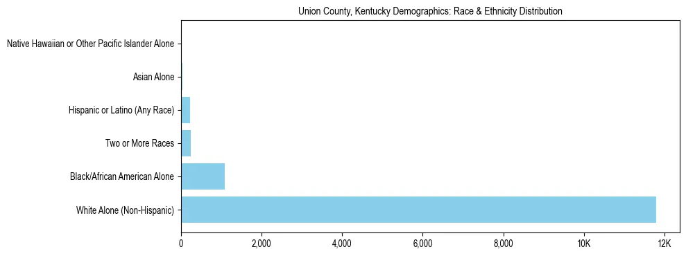 Race and Ethnicity Distribution Chart for Union County, Kentucky