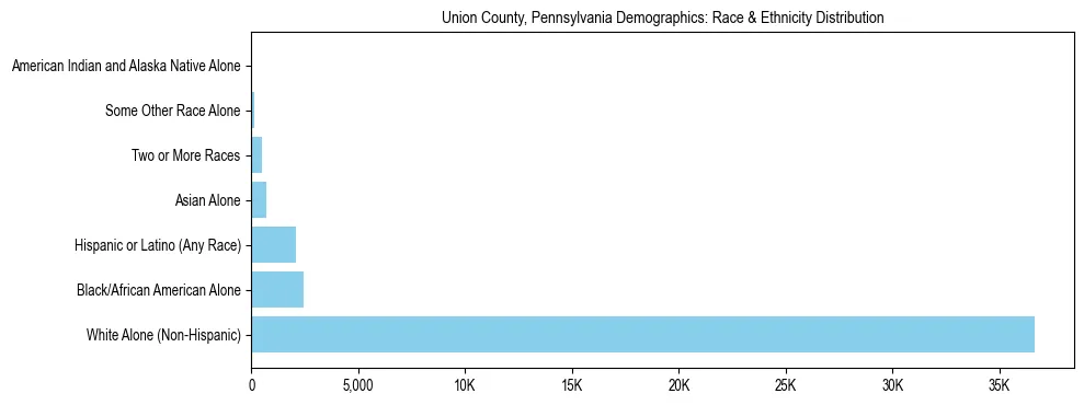 Race and Ethnicity Distribution Chart for Union County, Pennsylvania