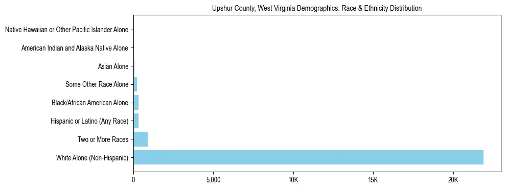 Race and Ethnicity Distribution Chart for Upshur County, West Virginia