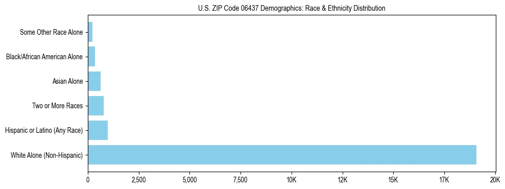 Race and Ethnicity Distribution Chart for US ZIP Code 06437