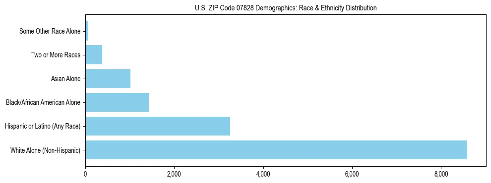 Race and Ethnicity Distribution Chart for US ZIP Code 07828