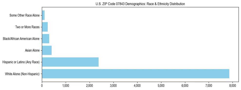 Race and Ethnicity Distribution Chart for US ZIP Code 07843