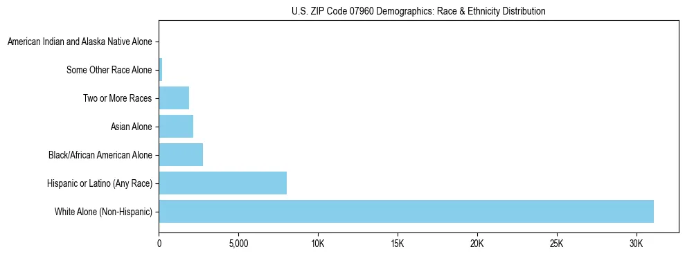 Race and Ethnicity Distribution Chart for US ZIP Code 07960