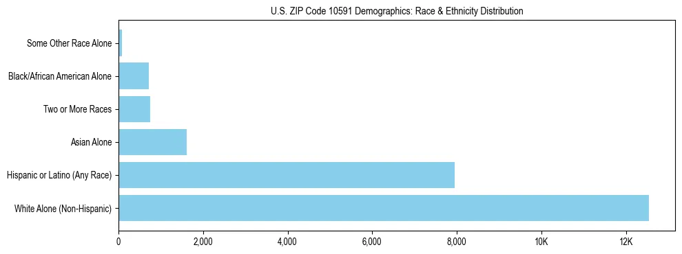 Race and Ethnicity Distribution Chart for US ZIP Code 10591