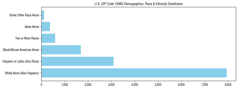 Race and Ethnicity Distribution Chart for US ZIP Code 10980