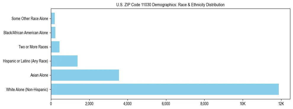 Race and Ethnicity Distribution Chart for US ZIP Code 11030