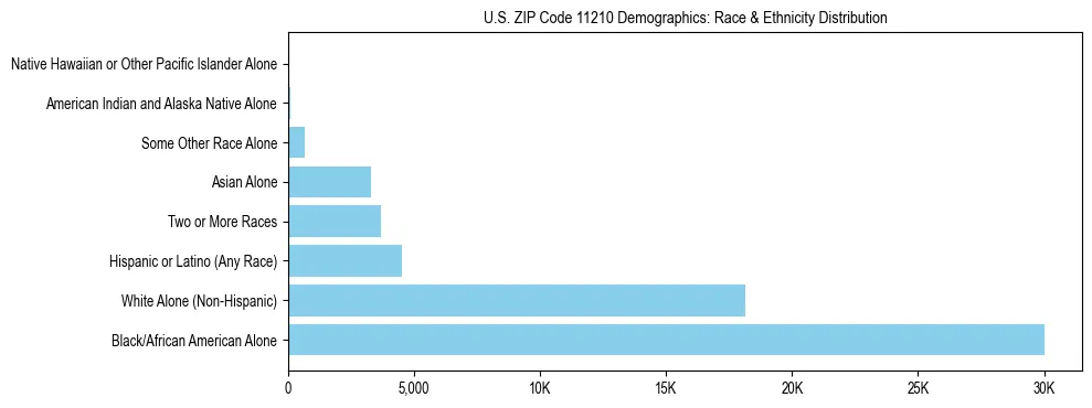 Race and Ethnicity Distribution Chart for US ZIP Code 11210