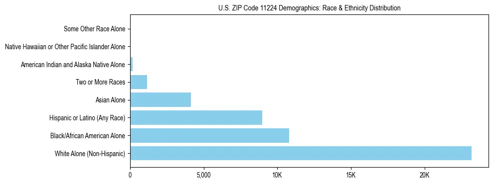 Race and Ethnicity Distribution Chart for US ZIP Code 11224