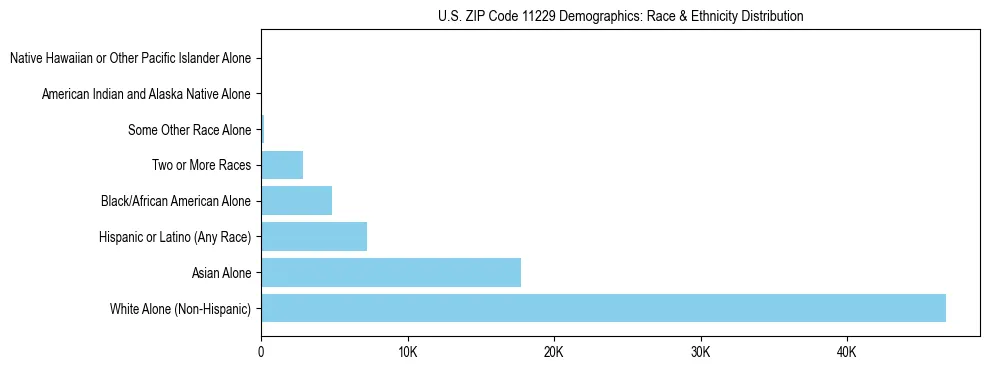 Race and Ethnicity Distribution Chart for US ZIP Code 11229