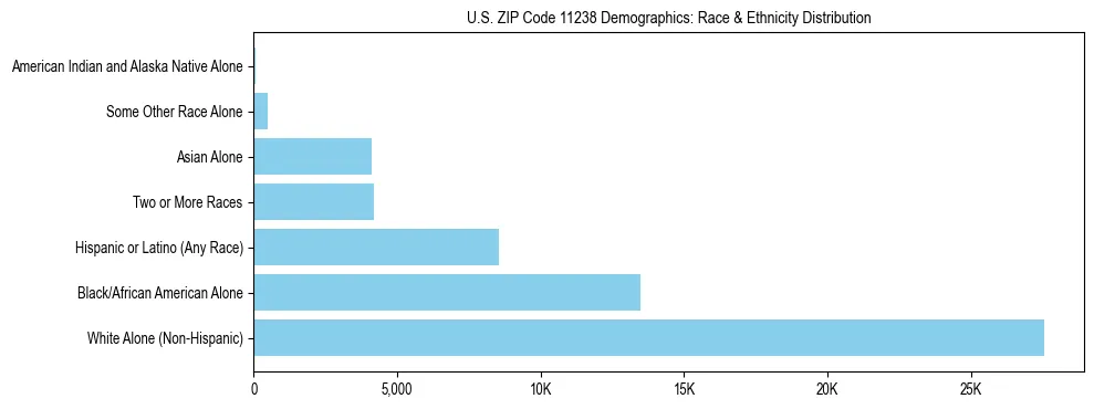 Race and Ethnicity Distribution Chart for US ZIP Code 11238