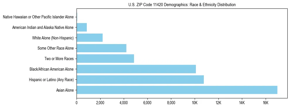 Race and Ethnicity Distribution Chart for US ZIP Code 11420