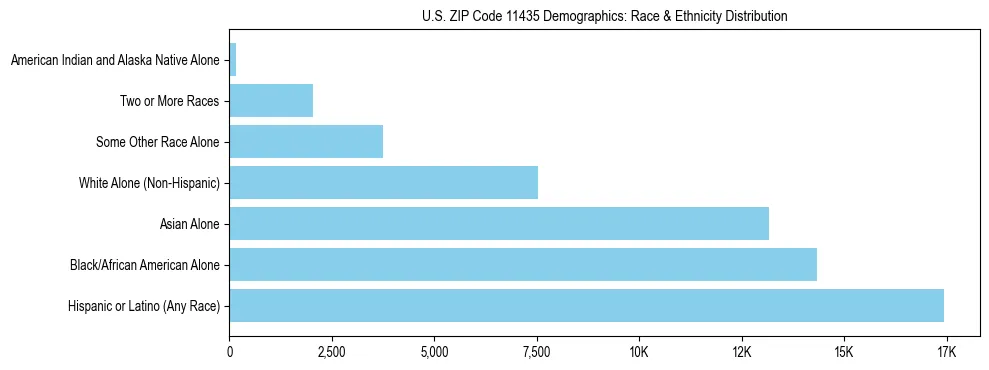 Race and Ethnicity Distribution Chart for US ZIP Code 11435