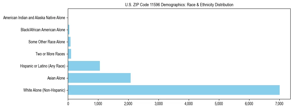 Race and Ethnicity Distribution Chart for US ZIP Code 11596