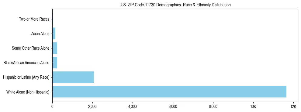 Race and Ethnicity Distribution Chart for US ZIP Code 11730