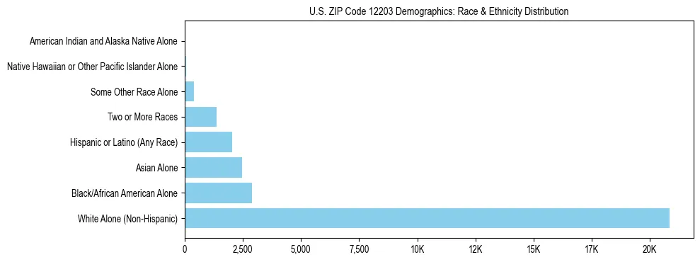 Race and Ethnicity Distribution Chart for US ZIP Code 12203