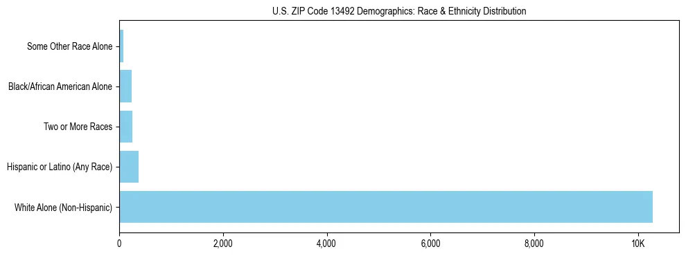 Race and Ethnicity Distribution Chart for US ZIP Code 13492