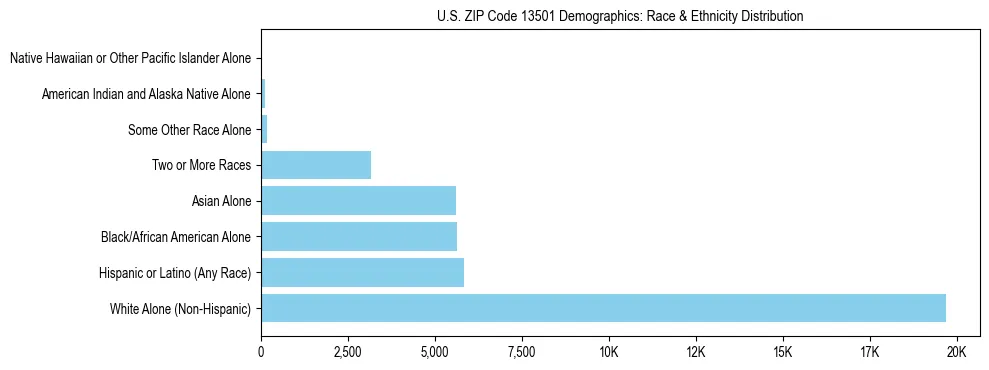 Race and Ethnicity Distribution Chart for US ZIP Code 13501