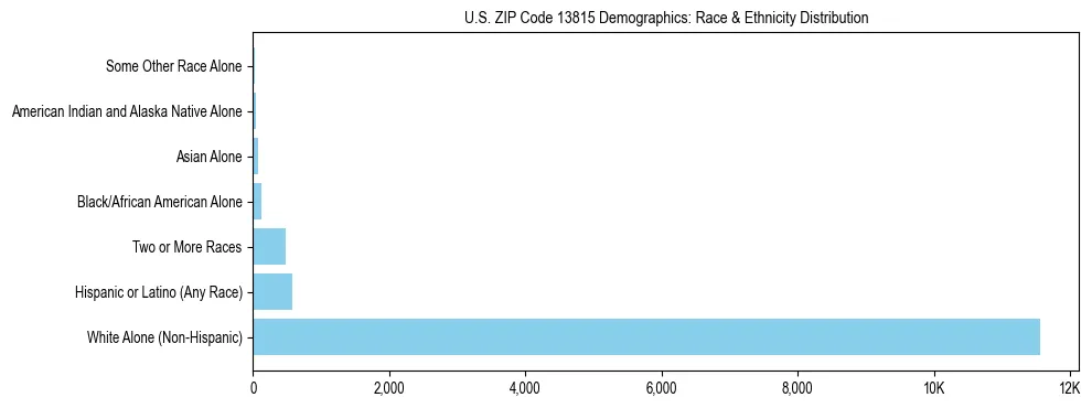 Race and Ethnicity Distribution Chart for US ZIP Code 13815