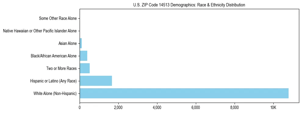 Race and Ethnicity Distribution Chart for US ZIP Code 14513