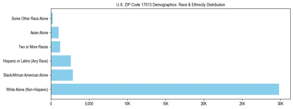 Race and Ethnicity Distribution Chart for US ZIP Code 17013