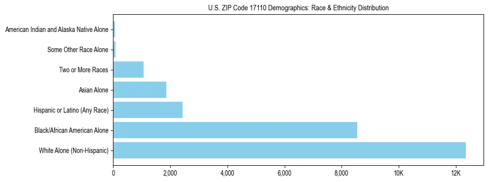 Race and Ethnicity Distribution Chart for US ZIP Code 17110