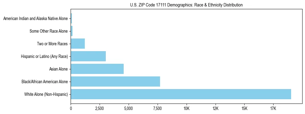 Race and Ethnicity Distribution Chart for US ZIP Code 17111