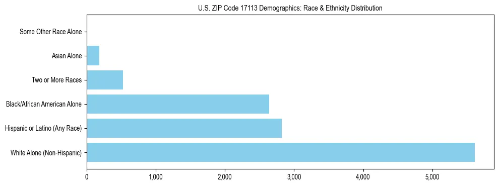 Race and Ethnicity Distribution Chart for US ZIP Code 17113