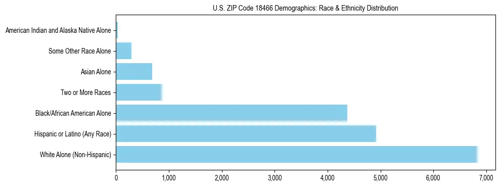 Race and Ethnicity Distribution Chart for US ZIP Code 18466