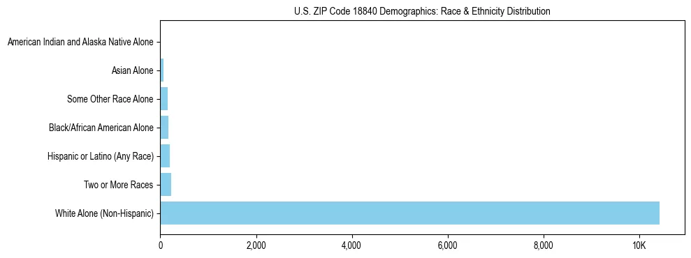 Race and Ethnicity Distribution Chart for US ZIP Code 18840