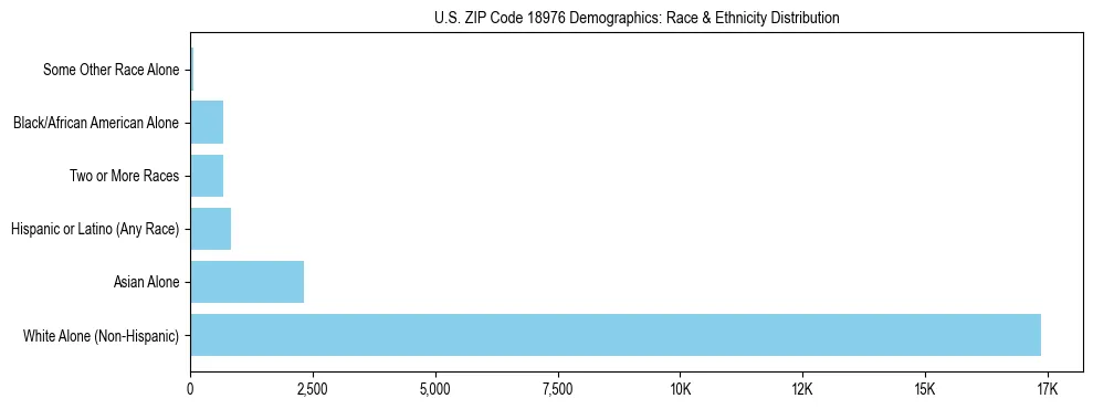 Race and Ethnicity Distribution Chart for US ZIP Code 18976