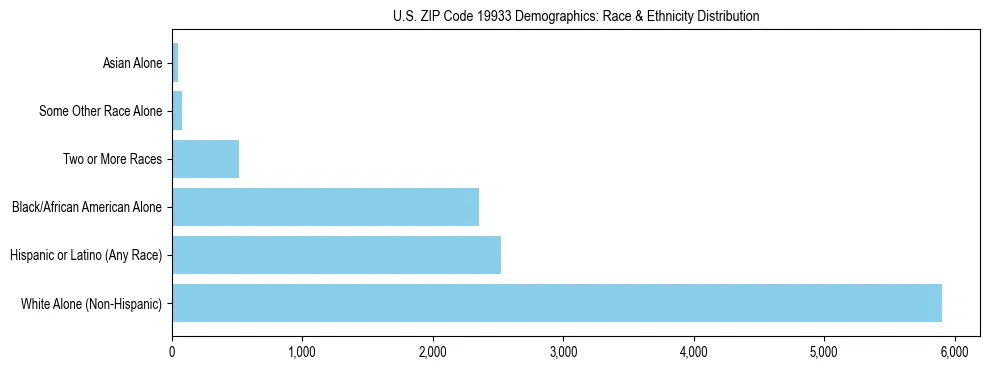 Race and Ethnicity Distribution Chart for US ZIP Code 19933