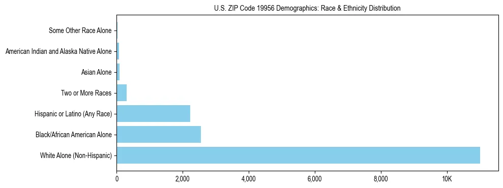 Race and Ethnicity Distribution Chart for US ZIP Code 19956