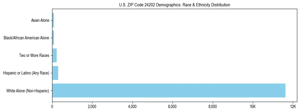 Race and Ethnicity Distribution Chart for US ZIP Code 24202