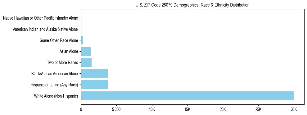 Race and Ethnicity Distribution Chart for US ZIP Code 28079