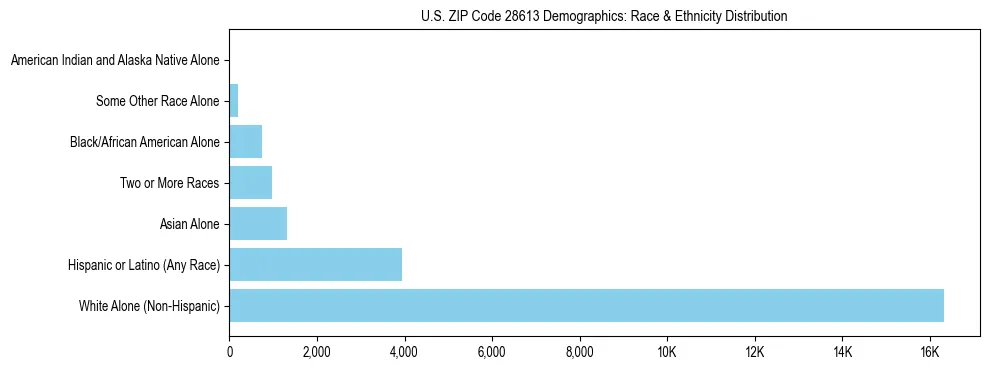 Race and Ethnicity Distribution Chart for US ZIP Code 28613