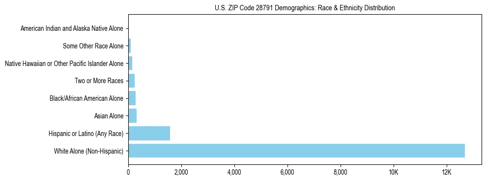 Race and Ethnicity Distribution Chart for US ZIP Code 28791