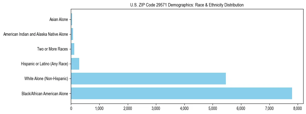 Race and Ethnicity Distribution Chart for US ZIP Code 29571