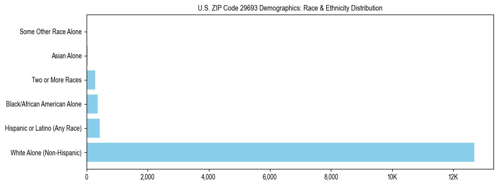 Race and Ethnicity Distribution Chart for US ZIP Code 29693