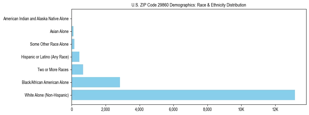 Race and Ethnicity Distribution Chart for US ZIP Code 29860