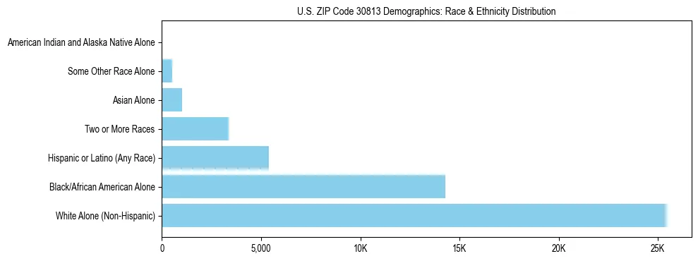 Race and Ethnicity Distribution Chart for US ZIP Code 30813