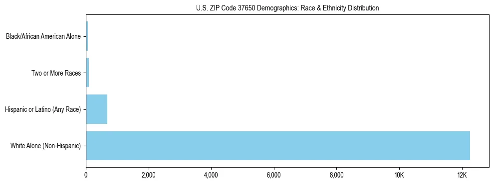Race and Ethnicity Distribution Chart for US ZIP Code 37650
